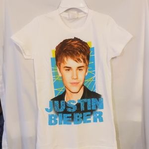 Justin Bieber White T-shirt, Size Small